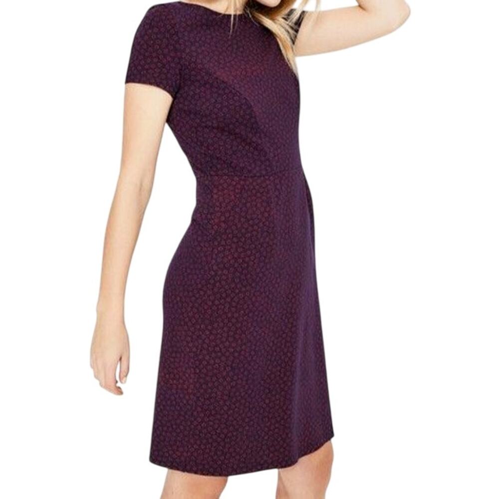 Boden Phoebe Jersey Dress Knee Length Pockets Cotton Floral Buttercup Spot 6R